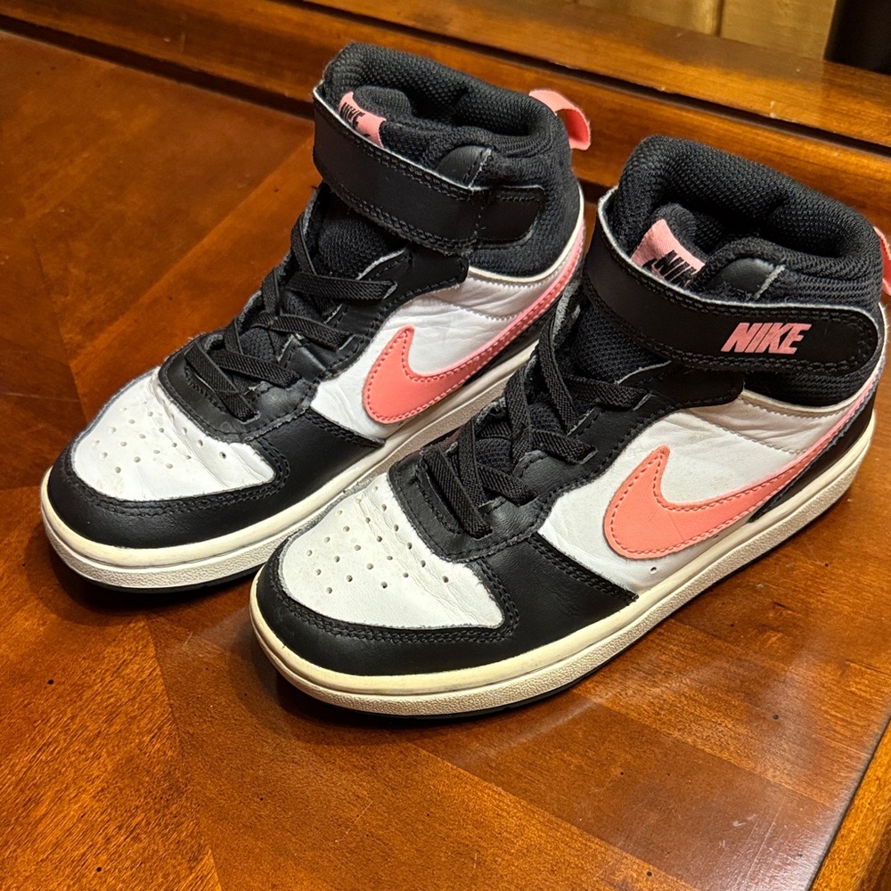 Nike Kids Black and Pink hightop Sneakers size 13C